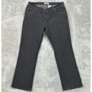 Levi Strauss Signature Jeans Womens 18W Plus Black Charcoal Gray Bootcut Stretch
